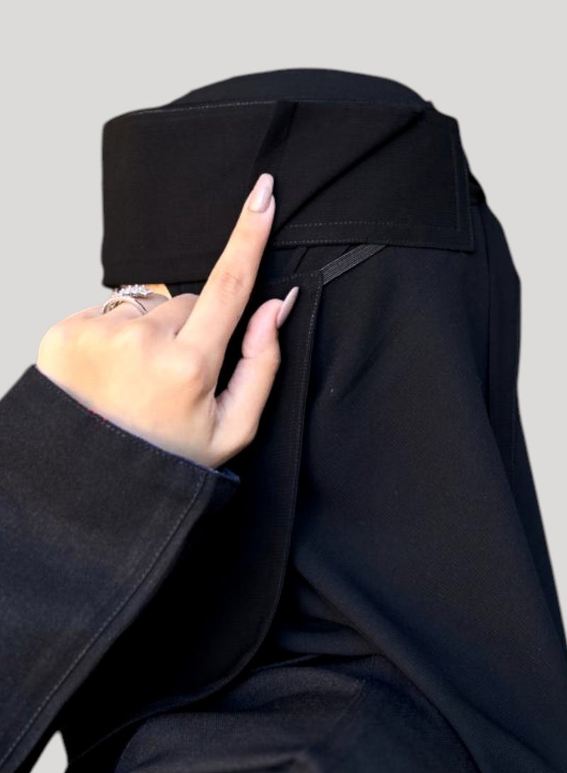 BHNS 2 Niqab Medium Abu Rada Elastic Slanted 8 Inch Regular - Women's Nameless Niqab Elastic Reinforced with Soft, High-Quality Fabric, Comfortable and Light on the Skin Sharia Face Hijab, Slip-Resistant, Washable, Perfect for Everyday and Occasion Use - Image 3